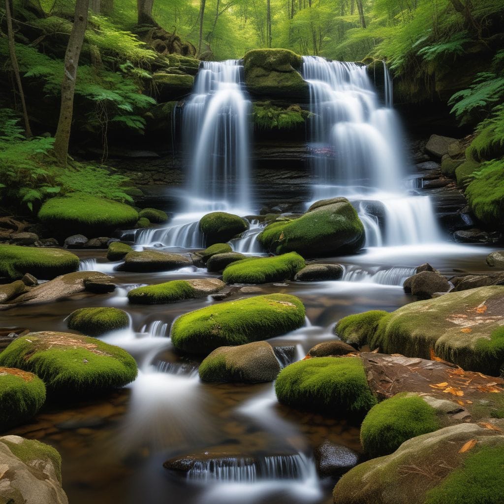folly dolly falls tropical waterfall lush green forest high res photo